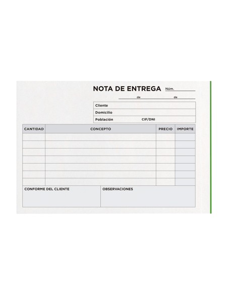 Talonario liderpapel entregas 8º original y 2 copias t328 apaisado