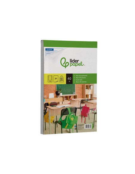 Bloc examenes liderpapel horizontal folio 40 hojas 60 g