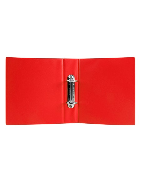 Carpeta de 2 anillas 40 mm redondas liderpapel a5 carton forrado pvc rojo