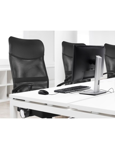 Silla de direccion q-connect base metal respaldo alto regulable en altura 1110+100mm alto piel y malla