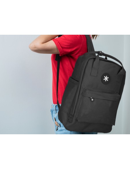Mochila antartik 2 asas y bolsillos exteriores negro 300x115x390 mm
