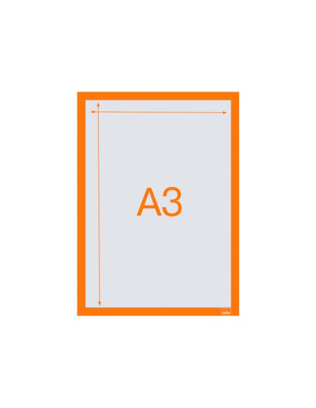 Marco porta anuncios nobo din a3 marco magnetico autoadhesivo color naranja pack de 2 unidades