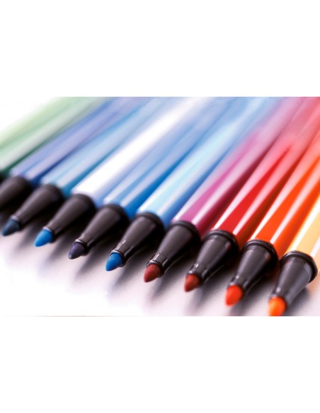 Rotulador stabilo acuarelable pen 68 arty line 1 mm estuche carton de 24 unidades colores surtidos