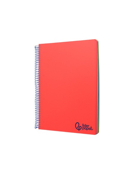 Cuaderno espiral liderpapel a4 micro wonder tapa plastico 120h 90gr horizontal 5 bandas 4 taladros colores
