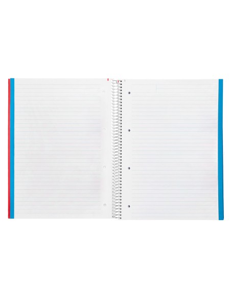 Cuaderno espiral liderpapel a4 micro wonder tapa plastico 120h 90gr horizontal 5 bandas 4 taladros colores