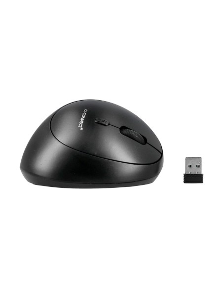 Raton q-connect optico inalambrico ergonomico vertical dpi 800/1200/1600 pila aa negro