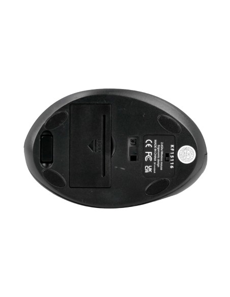 Raton q-connect optico inalambrico ergonomico vertical dpi 800/1200/1600 pila aa negro