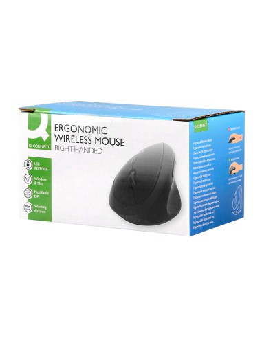Raton q-connect optico inalambrico ergonomico...