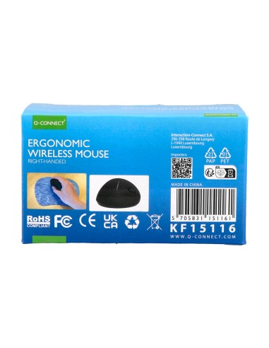 Raton q-connect optico inalambrico ergonomico...