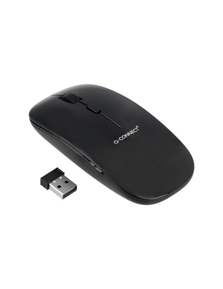 Raton q-connect optico inalambrico silencioso dpi 800/1200/1600 pilas aaa negro
