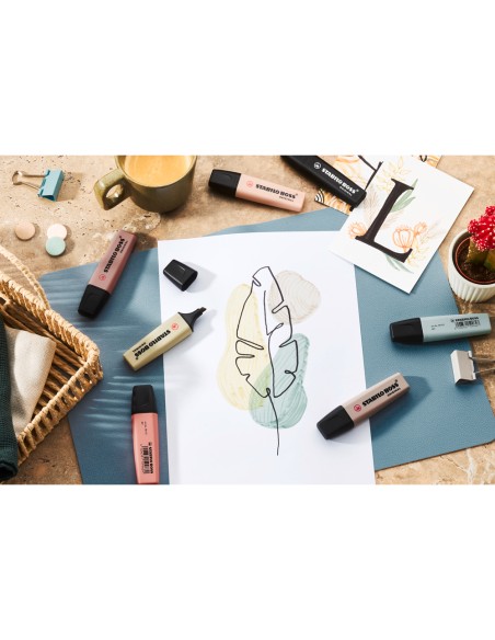 Rotulador stabilo boss pastel fluorescente 70 nature colors verde tierra