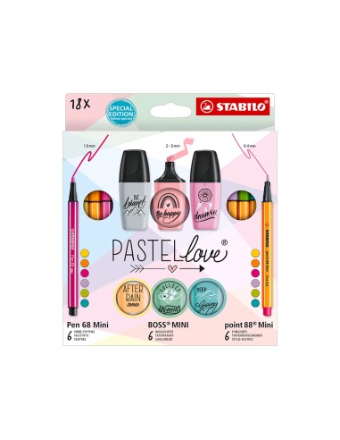 Set stabilo pastel love mini world pen 68 /...
