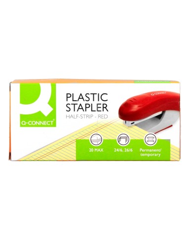 Grapadora q-connect kf14206 plastico abs roja...