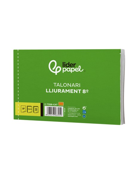 Talonario liderpapel entregas 8º original y copia t228 apaisado texto en catalan