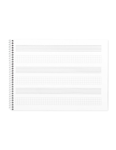 Bloc musica liderpapel combi pentagrama 3mm mas cuadricula de 4mm para anotaciones cuarto20 hojas 100g/m2