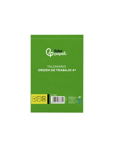 Talonario liderpapel orden de trabajo cuarto...