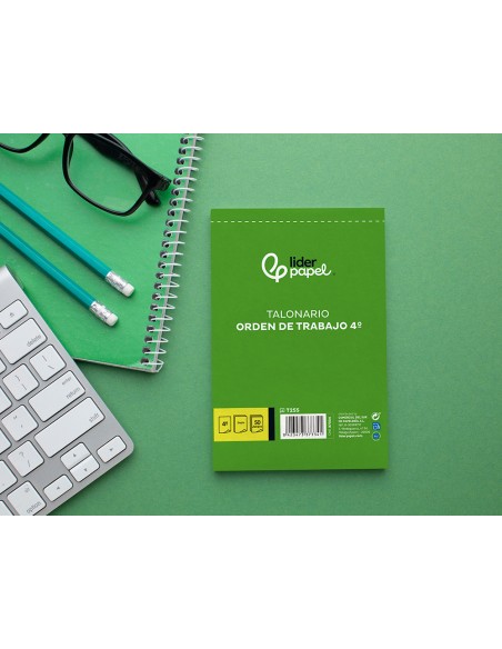 Talonario liderpapel orden de trabajo cuarto original y copia t255
