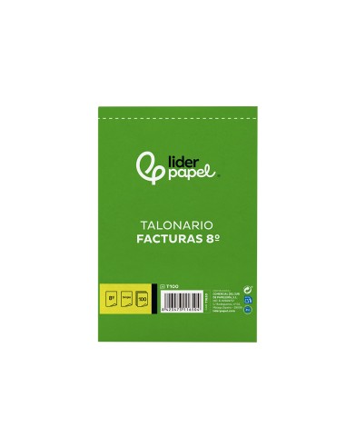Talonario liderpapel facturas 8º original t100...
