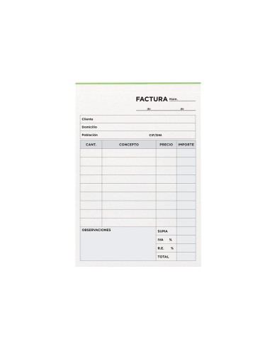 Talonario liderpapel facturas 8º original t100...