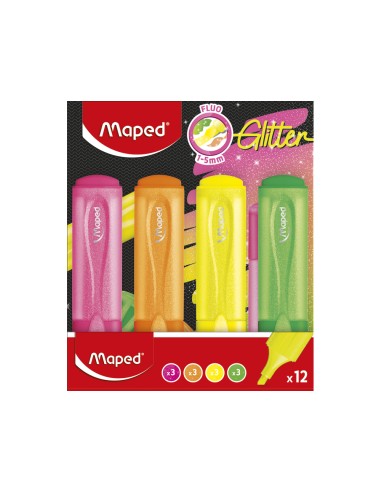 Rotulador maped fluorescente glitter colores...