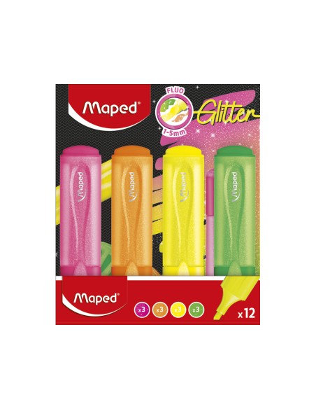 Rotulador maped fluorescente glitter colores surtidos