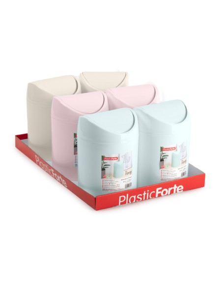 Papelera plastico plasticforte tiny sobremesa 1,4l colores surtidos 12,5x12,5x17,5 cm