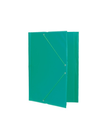 Carpeta liderpapel gomas plastico folio solapas color verde pistacho
