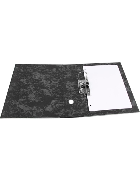 Archivador de palanca liderpapel cuarto apaisado classic blue sin rado lomo 80mm negro compresor metalico