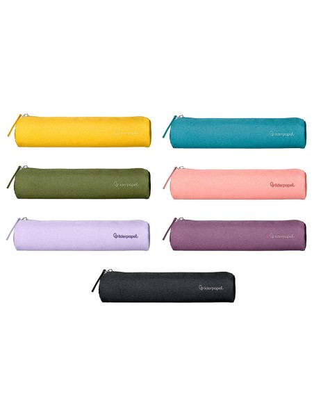Estuche portatodo liderpapel slim cilindrico 220x45 mm expositor de 14 unidades colores surtidos
