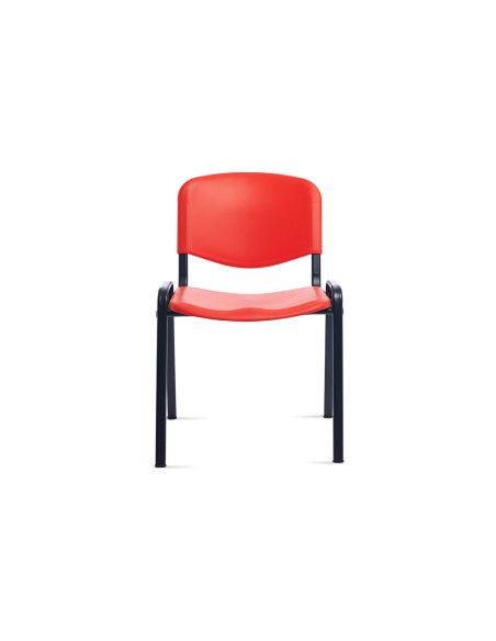 Silla rocada confidente estructura metalica respaldo y asiento en polimero color rojo