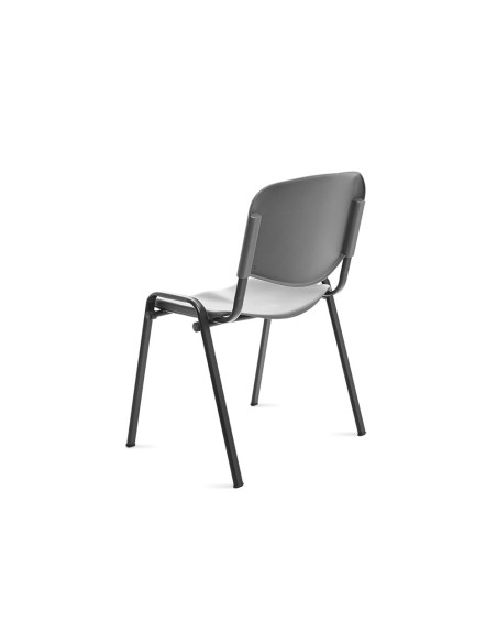 Silla rocada confidente estructura metalica respaldo y asiento en polimero color gris