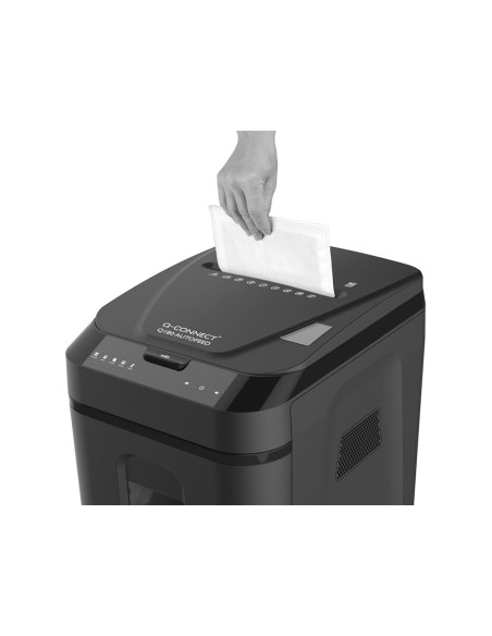 Destructora de documentos q-connect capacidad corte 180 h auto / 10 h manual destruye grapas clips y tarjetas