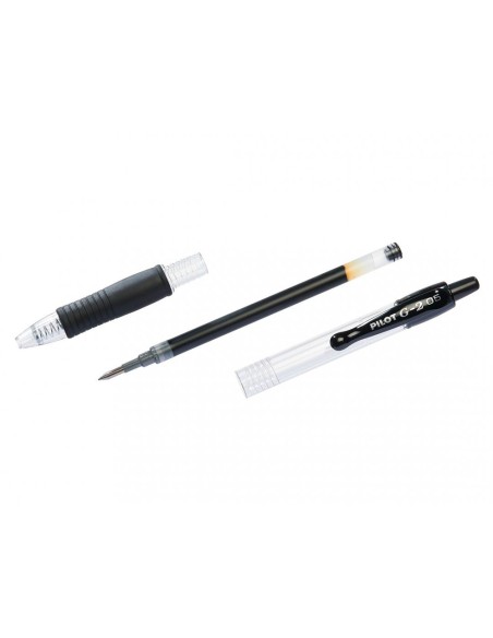 Boligrafo pilot g-2 negro tinta gel retractil sujecion de caucho en blister