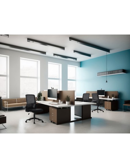 Silla q-connect oficina alba malla base metalica alt max 1110 anc 610 prof 580 ruedas premium color negro