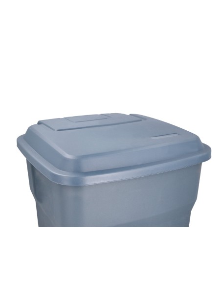 Papelera contenedor q-connect plastico con tapa y pedal 30 litros gris 395x395x420 mm