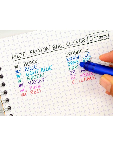 Boligrafo pilot frixion clicker borrable 0,7 mm punta media azul en blister