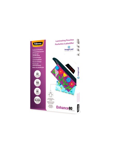 Bolsa de plastificar fellowes brillo din a4 80...