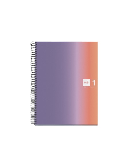 Cuaderno espiral miquelrius din a4 80 hojas 90 gr cuadro 5 mm tapa forrada aurora provence