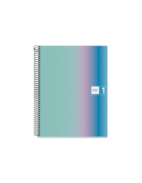 Cuaderno espiral miquelrius din a4 80 hojas 90 gr cuadro 5 mm tapa forrada aurora santorini