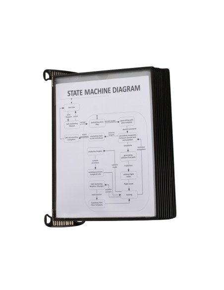 Portacatalogo de pared djois pro con 10 fundas a4 polipropileno easy load color negro 355x430x170 mm