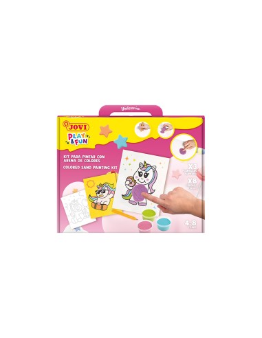 Juego jovi play&fun pinta con arena de colores...