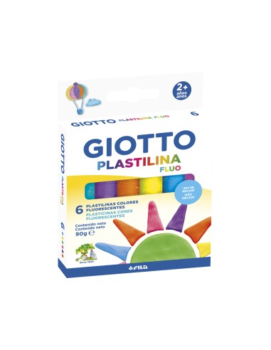 Plastilina giotto fluor caja de 6 unidades...