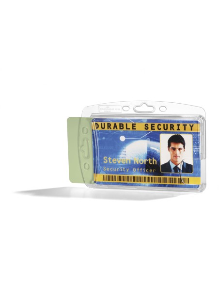 Identificador durable poliestireno rigido para 2 tarjetas vertical/horizontal 54x87 mm