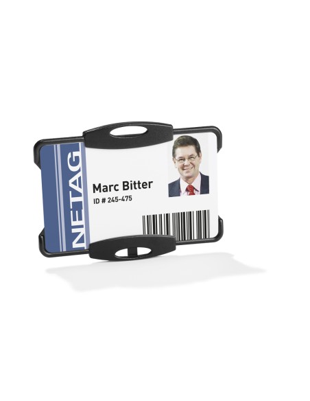 Identificador durable poliestireno rigido para 1 tarjeta vertical/horizontal 54x87 mm
