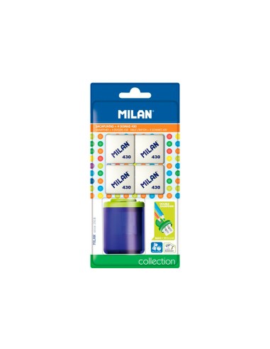 Sacapuntas milan collection plastico 2 usos + 4...