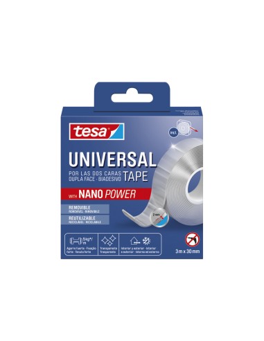 Cinta adhesiva tesa doble cara nano universal...