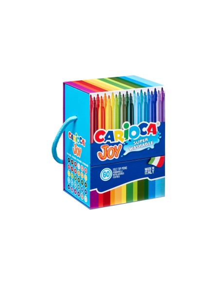 Rotulador carioca joy caja premium con asa 60 unidades colores surtidos