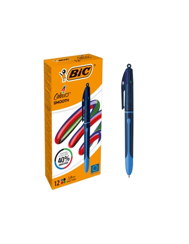 Boligrafo bic cuatro colores smooth drop color...
