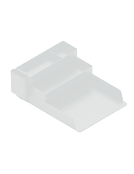 Bandeja sobremesa plastico q-connect organizador de escritorio con 4 departamentos transparente