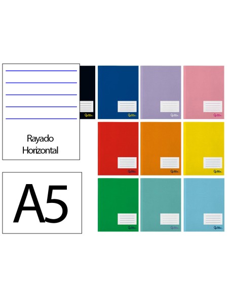 Libreta liderpapel smart a5 plus 48 hojas 75gr horizontal doble margen colores surtidos